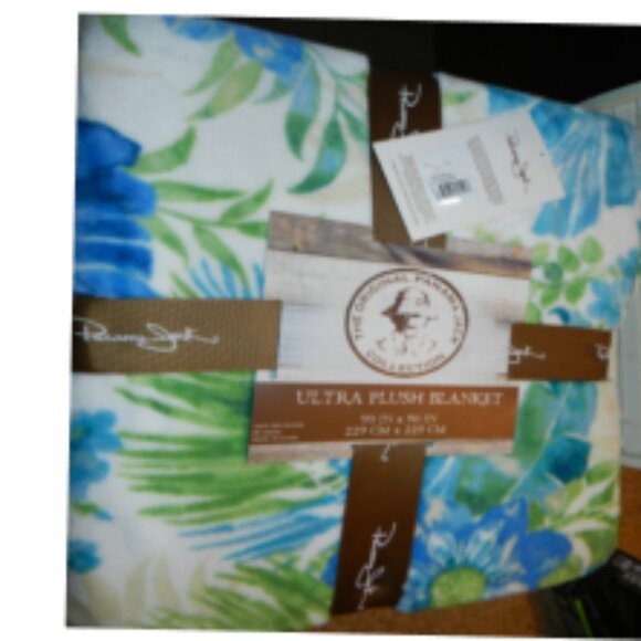 Panama Jack Tropical Floral Print Ultra Plush Throw Blanket 90" x90"📦⌚🏃🏻💨⚡🚚 - Picture 2 of 16
